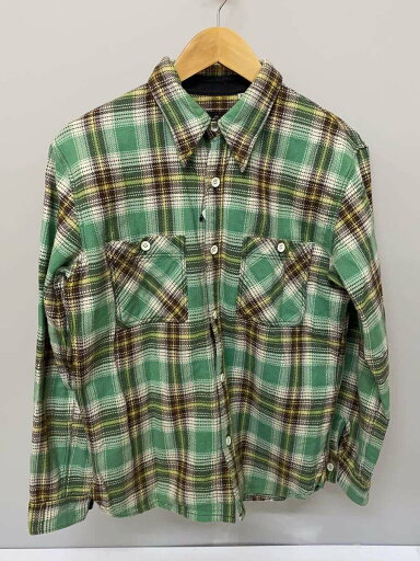 【中古】THE FLAT HEAD◆チェック柄長袖ネルシャツ/38/コットン/GRN//【メンズウェア】 【中古】THE FLAT HEAD◆チェック柄長袖ネルシャツ/38/コットン/GRN//【メンズウェア】