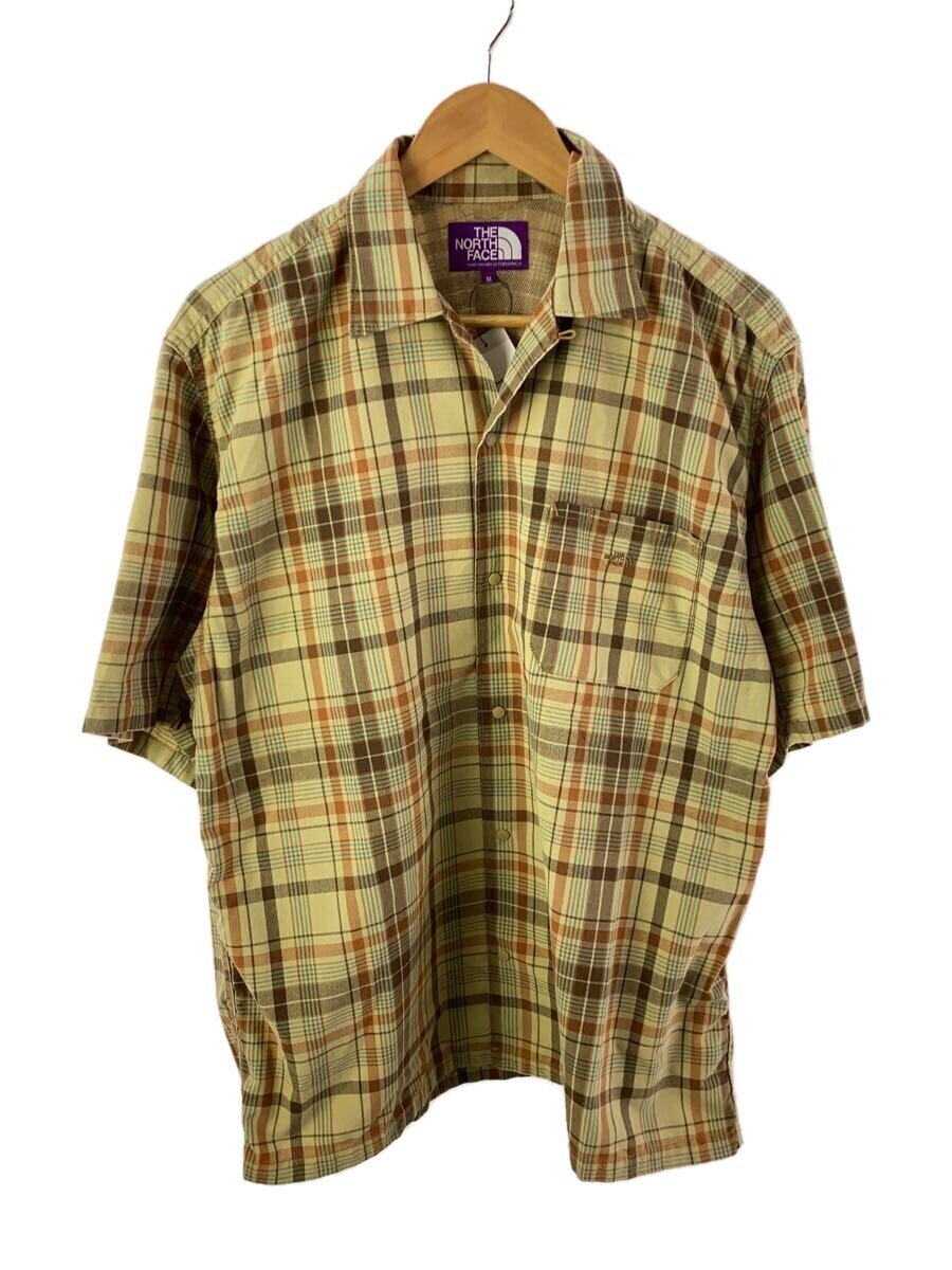 【中古】THE NORTH FACE PURPLE LABEL◆MADRAS FIELD H/S SHIRT_マドラスフィールドハーフスリーブシャツ/M/コットン/BEG/チェッ【メンズウェア】