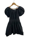 【中古】MIU MIU◆半袖ワンピース/38/コットン/BLK/無地/AMM1 2011 1407//【レディースウェア】