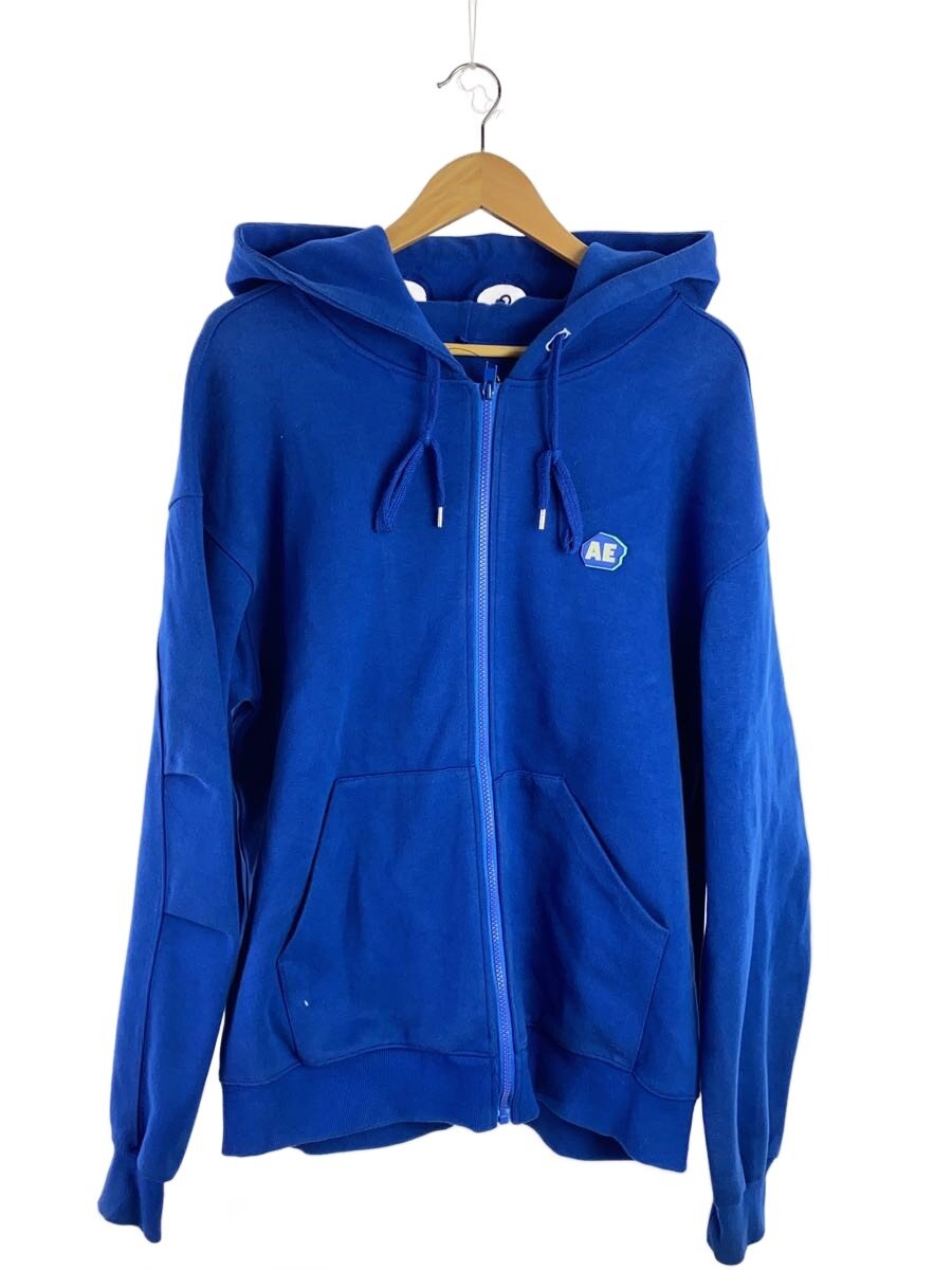 【中古】ADER ERROR◆ジップパーカー/3/コットン/BLU/無地【メンズウェア】