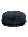 【中古】OLD JOE&CO.◆23AW/PEAKED CAP/キャスケット/7 1/4/ウール/BLK/ストライプ/メンズ/232OJ-HT01【服飾雑貨他】