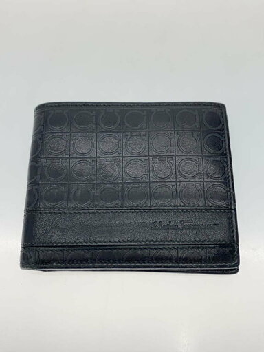 【中古】Salvatore Ferragamo◆2つ折り財布/レザー/BLK/総柄/メンズ【服飾雑貨他】 【中古】Salvatore Ferragamo◆2つ折り財布/レザー/BLK/総柄/メンズ【服飾雑貨他】