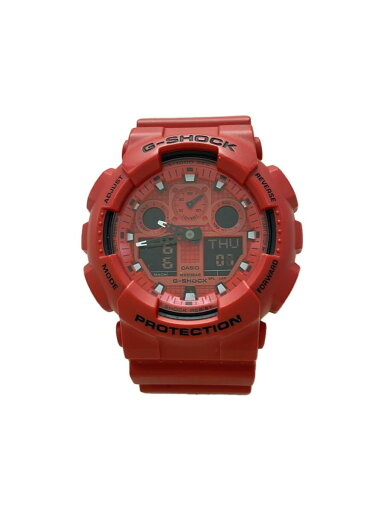 【中古】CASIO◆クォーツ腕時計・G-SHOCK/デジアナ/RED/GA-100C-4AJF【服飾雑貨他】 【中古】CASIO◆クォーツ腕時計・G-SHOCK/デジアナ/RED/GA-100C-4AJF【服飾雑貨他】