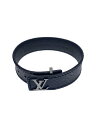 【中古】LOUIS VUITTON◆ブラスレ・LVスリム_モノグラム/PVC/BLK/レディース【服飾雑貨他】