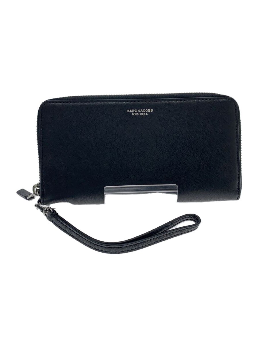 【中古】MARC JACOBS◆長財布/レザー/BLK/無地/レディース【服飾雑貨他】