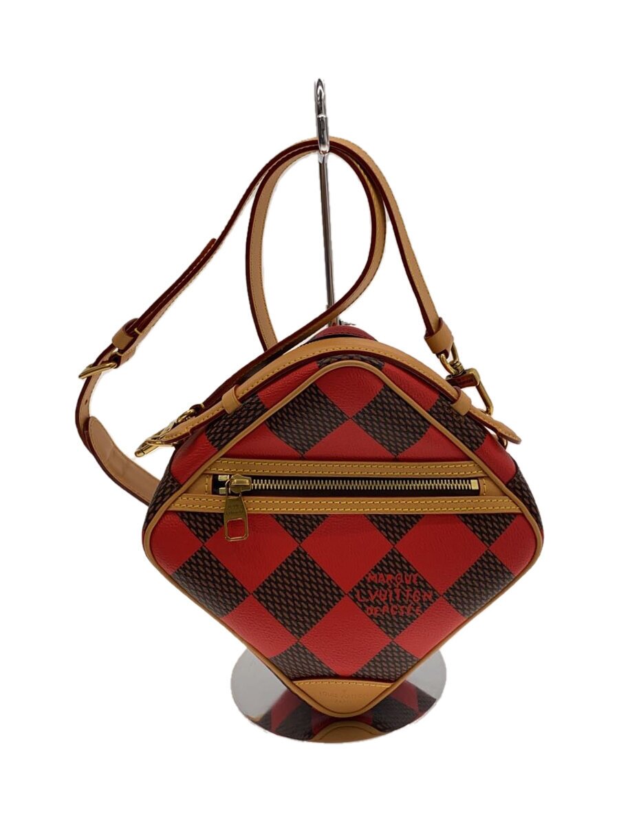 LOUIS VUITTON - 【中古】LOUIS VUITTON◆チェス・メッセンジャー/ルージュ ダミエ・ポップ/ショルダーバッグ/レザー/レッド/チェック//【バッグ】