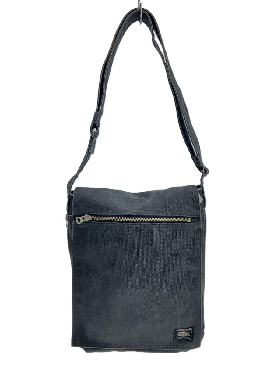 【中古】PORTER◆ショルダーバッグ/キャンバス/GRY/592ー07628【バッグ】