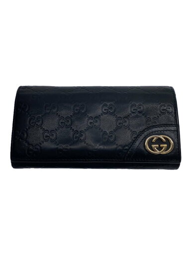 【中古】GUCCI◆長財布_インターロッキングG_グッチシマ/レザー/BLK/総柄/レディース/204836【服飾雑貨他】 【中古】GUCCI◆長財布_インターロッキングG_グッチシマ/レザー/BLK/総柄/レディース/204836【服飾雑貨他】
