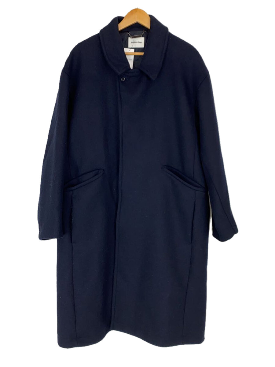 【中古】MONKEY TIME◆KRZ MELTON OVER COAT/コート/S/ウール/ネイビー/8325-199-0438【メンズウェア】