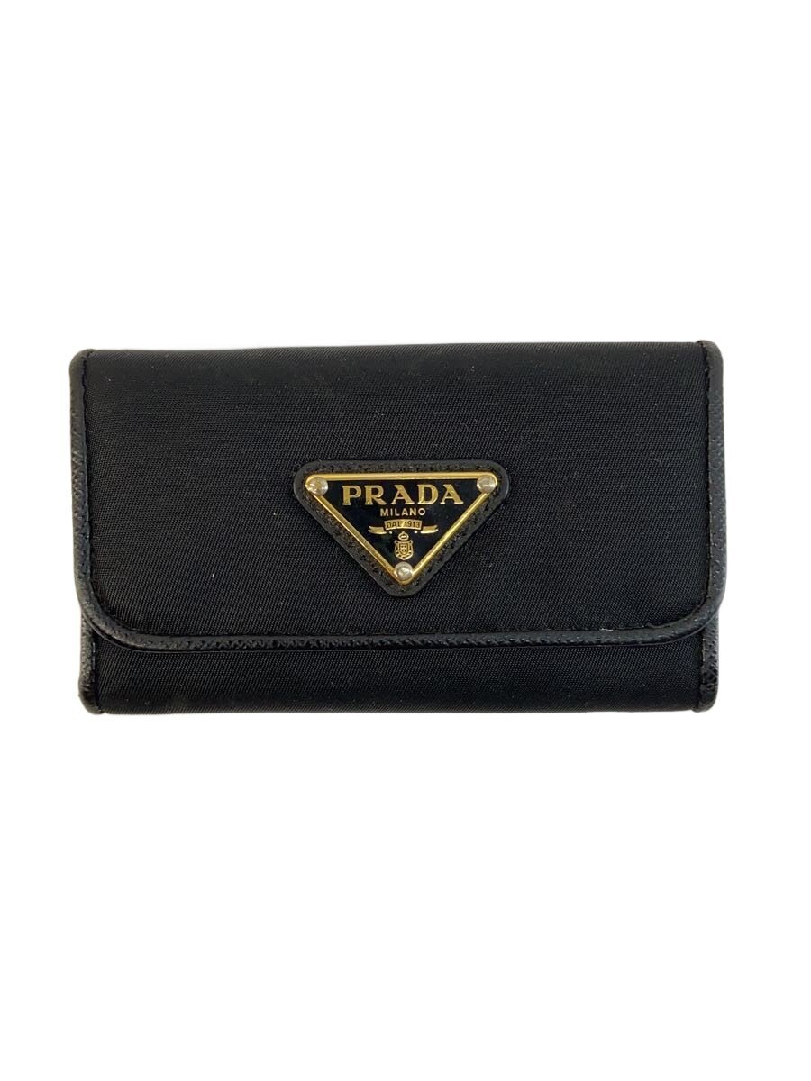 【中古】PRADA◆キーケース/ナイロン/BLK/レディース【服飾雑貨他】