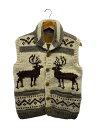 【中古】CANADIANSWEATER◆ニットベスト(厚手)/40/ウール/IVO【メンズウェア】