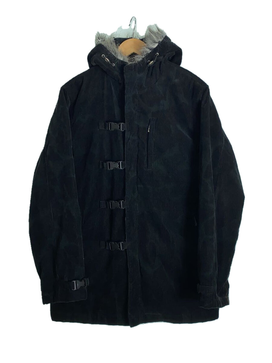 【中古】BERNINGS-SHO◆00s/Y2K/バックル/ファー/お兄/ジャケット/コーデュロイ/ジップ/BLK/黒/【メンズウェア】