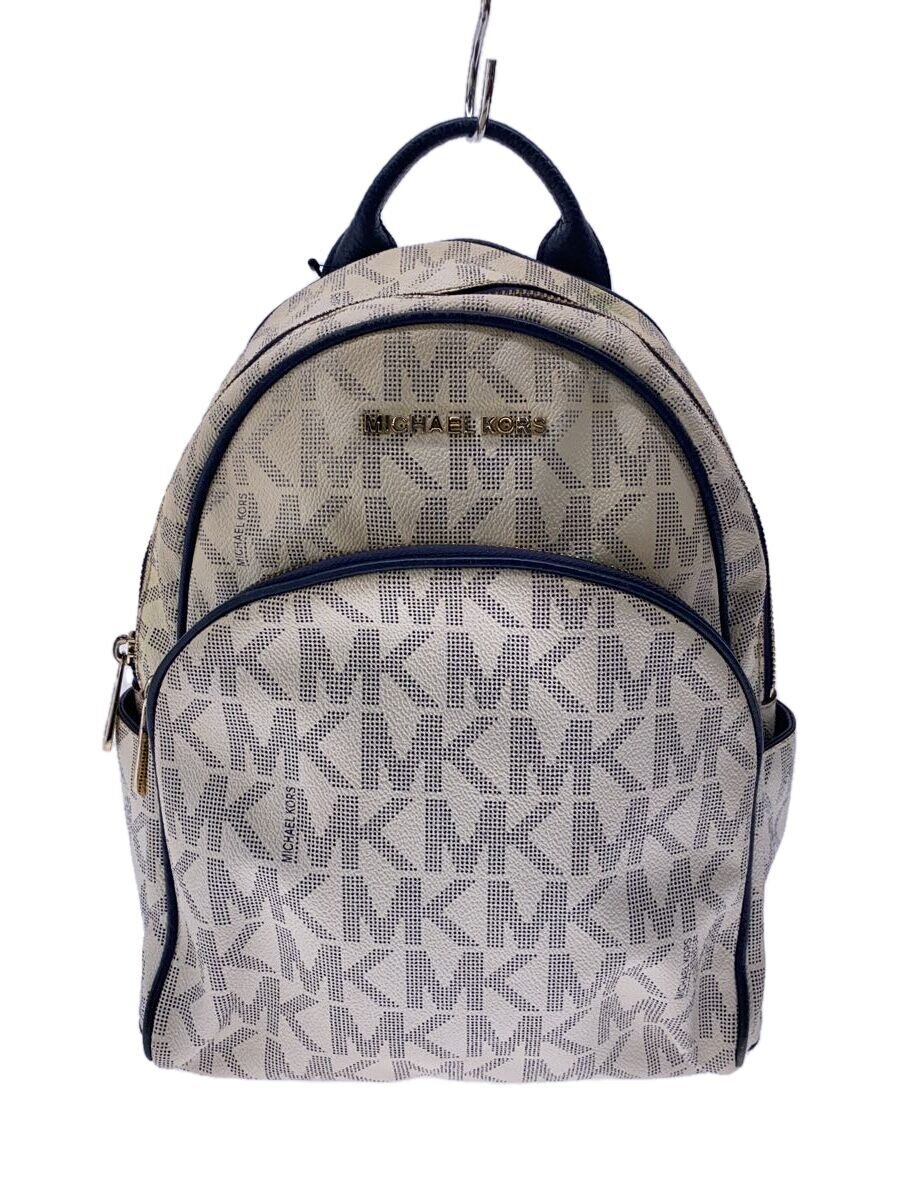 【中古】MICHAEL MICHAEL KORS◆リュック/レザー/WHT/総柄/35S7GAYB1B【バッグ】