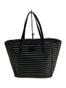 【中古】kate spade new york◆トートバッグ/フェイクレザー/NVY/ボーダー【バッグ】