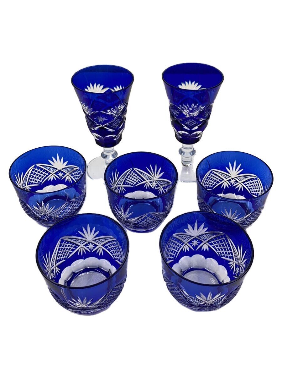 【中古】切手グラス/グラス/7点セット【キッチン用品】