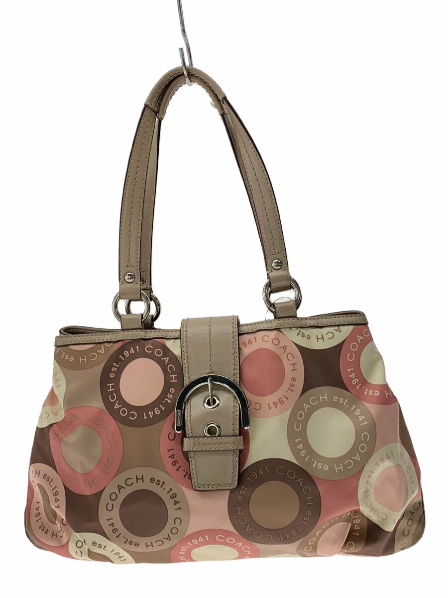【中古】COACH◆総柄オプアートトートバッグ/BEG/総柄/1175-F18805【バッグ】