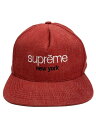 【中古】Supreme◆キャップ/FREE/コットン/RED/無地/メンズ【服飾雑貨他】
