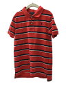 【中古】POLO RALPH LAUREN◆ポロシャツ/130cm/コットン/RED/ボーダー【キッズ】