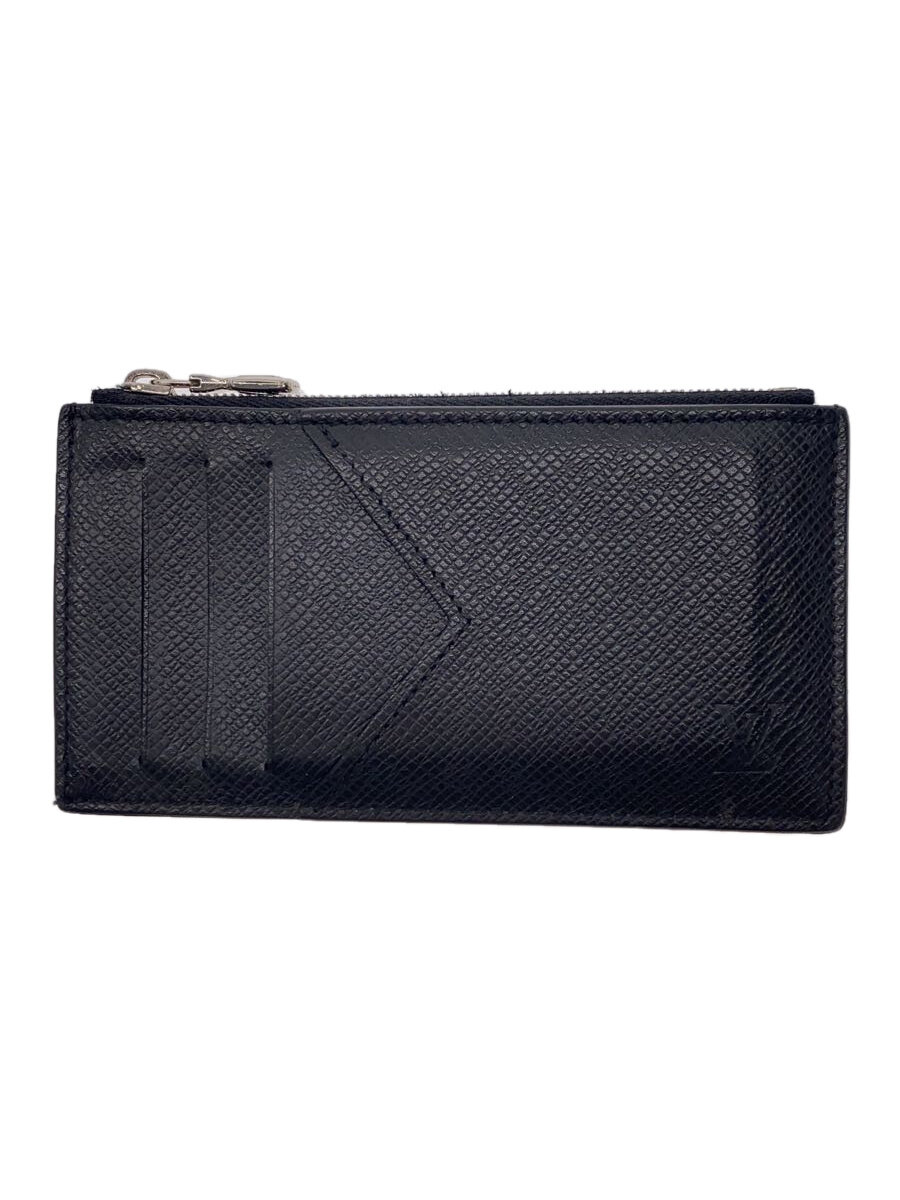 【中古】LOUIS VUITTON◆コインカード・ホルダー_タイガ_BLK/牛革/BLK/メンズ【服飾雑貨他】