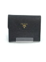 【中古】PRADA◆2つ折り財布/--/ブラ