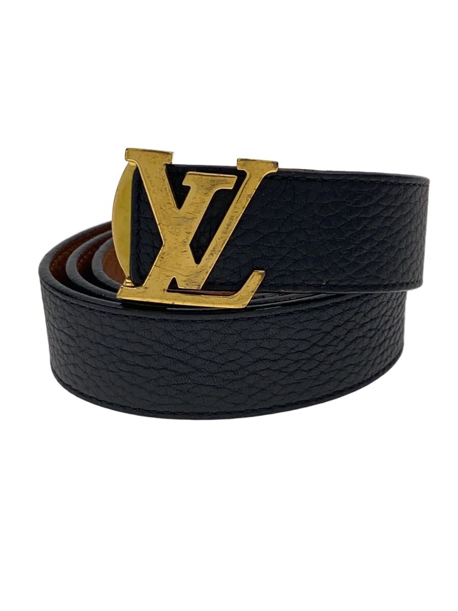 【中古】LOUIS VUITTON◆サンチュール・イニシャルマドレーヌリバーシブル30MM/レザー/ブラック/レディース//【服飾雑貨他】