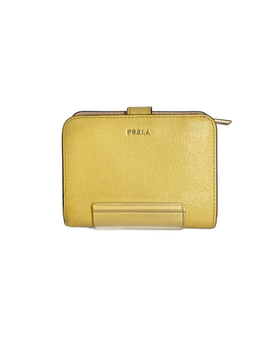 【中古】FURLA◆2つ折り財布/--/YLW/レ�