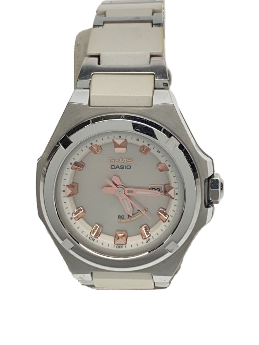 CITIZEN - 【中古】CASIO◆小傷有/ベルト内側変色/ソーラー腕時計/アナログ/ステンレス/WHT/WHT/MSG-W300C//【服飾雑貨他】