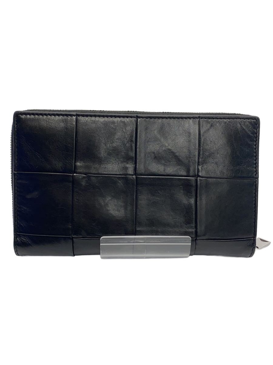 【中古】BOTTEGA VENETA◆長財布/レザー/BLK/メンズ/690945【服飾雑貨他】