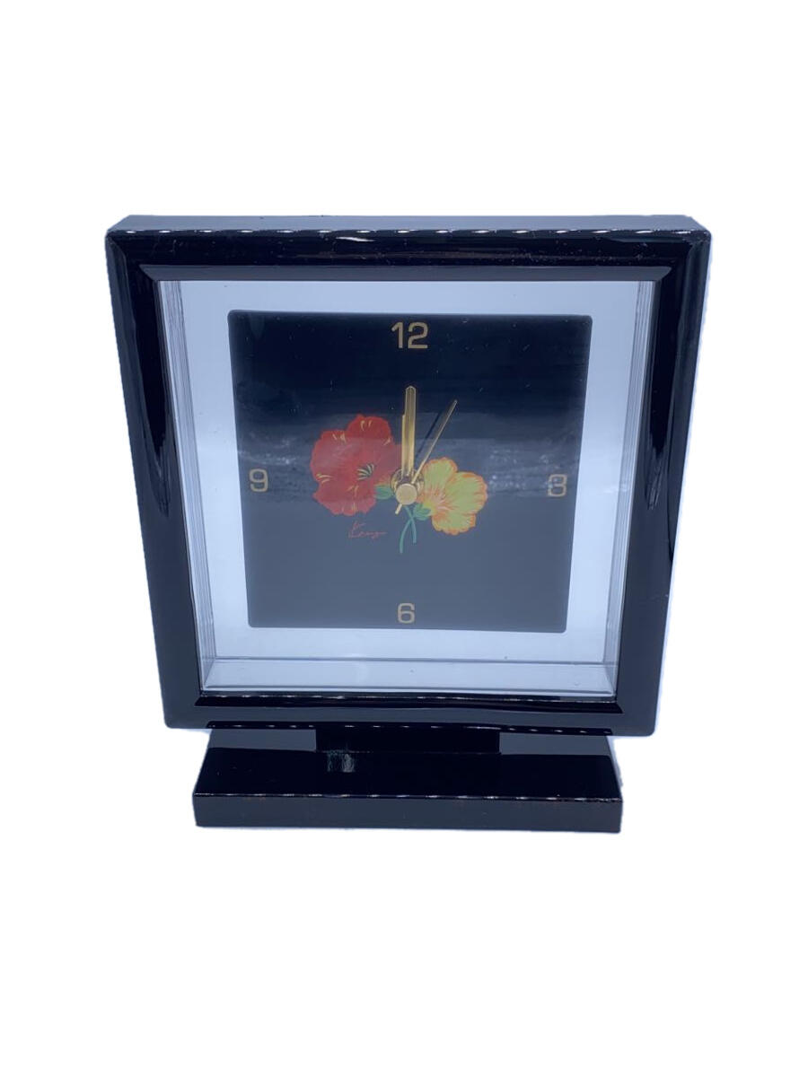 【中古】KENZO◆時計/ブラック/置き時計/花柄【インテリア小物・日用雑貨】