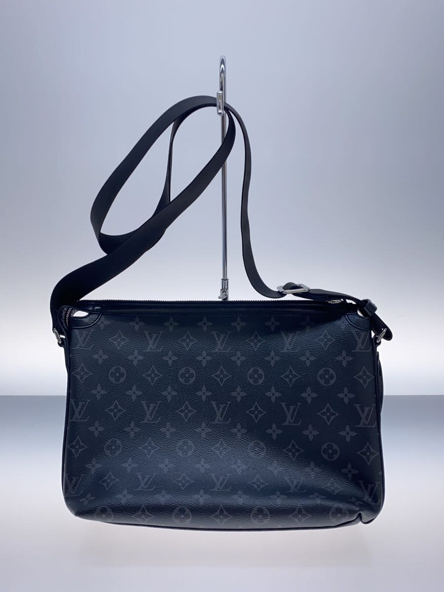 【中古】LOUIS VUITTON◆オディセ・メッセンジャーPM_モノグラム・エクリプス_BLK/PVC/ブラック【バッグ】