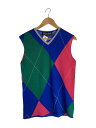 【中古】COMME des GARCONS HOMME PLUS◆ニットベスト(薄手)/アクリル/BLU/アーガイルチェック/PN100100/コムデギャルソン...