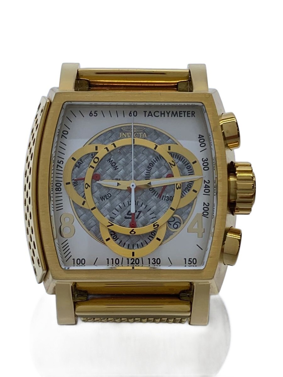 【中古】invicta◆クォーツ腕時計/S1 RALLY/ラリー/アナログ/ステンレス/SLV/ゴールド/46013【服飾雑貨他】