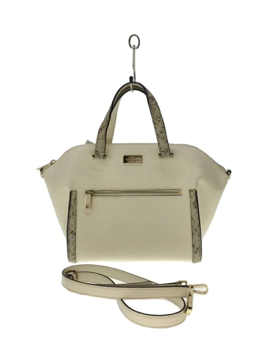 【中古】kate spade new york◆2WAY/トートバッグ/--/WHT/無地/WKRU3023【バッグ】