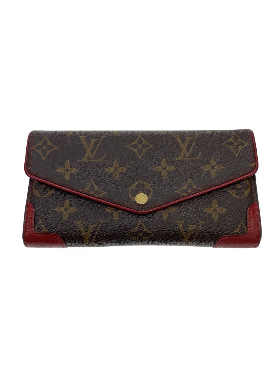 【中古】LOUIS VUITTON◆ポルト・フォイユ・サラ・レティーロ_モノグラム・キャンバス_スリーズ/PVC/BRW/メンズ【服飾雑貨他】(4.0)