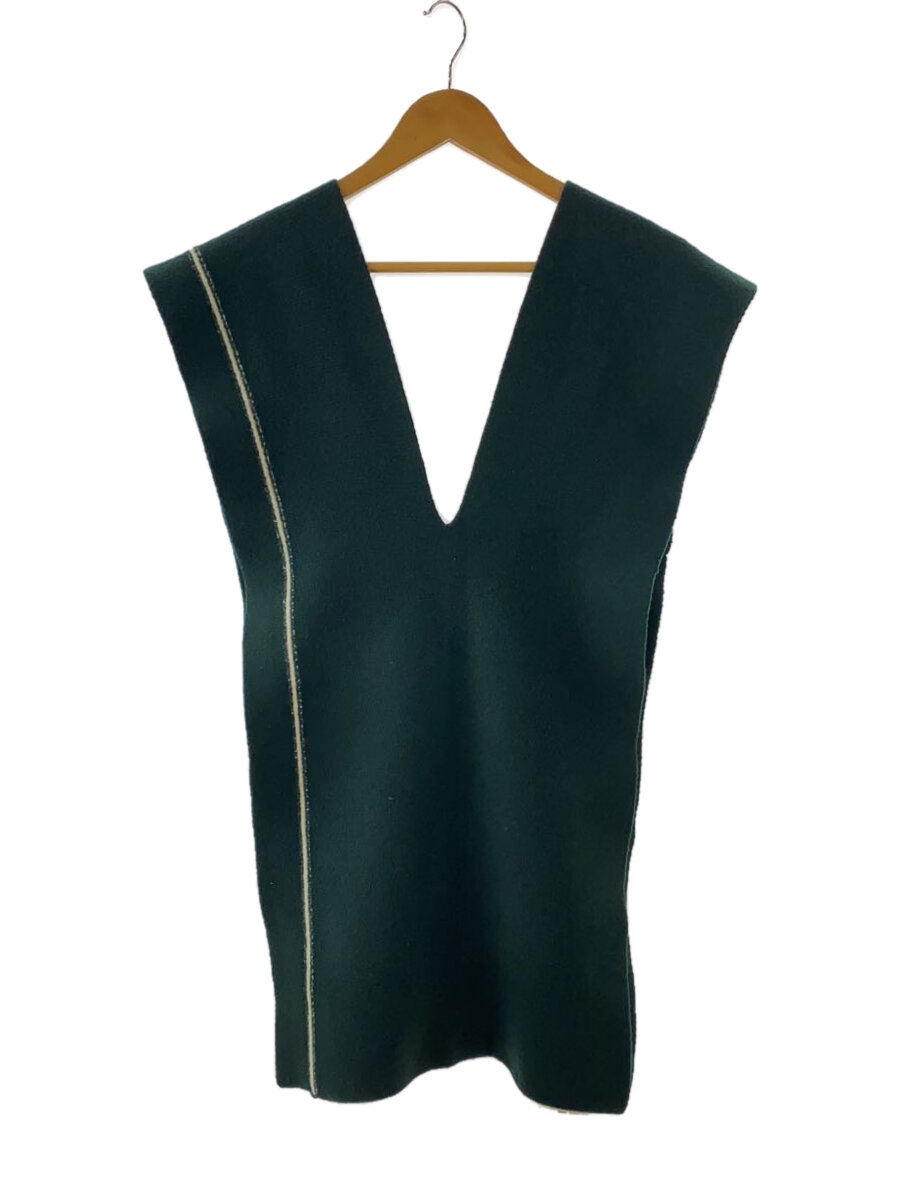 【中古】stein◆タグ付/21AW/MUFFLER VEST/ニットベスト(薄手)/one/ウール/GRN/ST.316【メンズウェア】