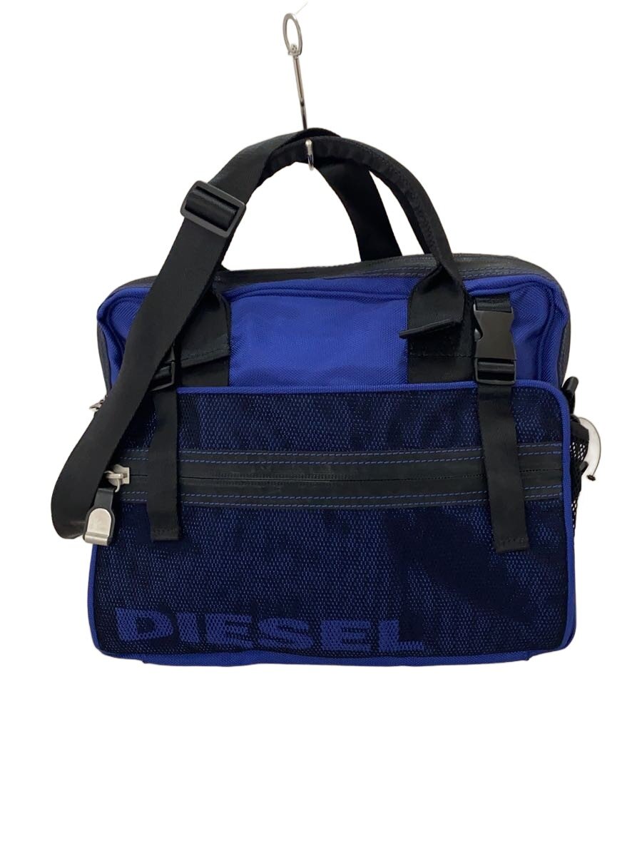 【中古】DIESEL◆ロゴショルダーバッグ/--/BLU【バッグ】