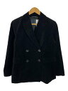 【中古】S Max Mara◆ダブルブレスト/テーラードジャケット/36/ベロア/BLK/無地/904602196//【レディースウェア】