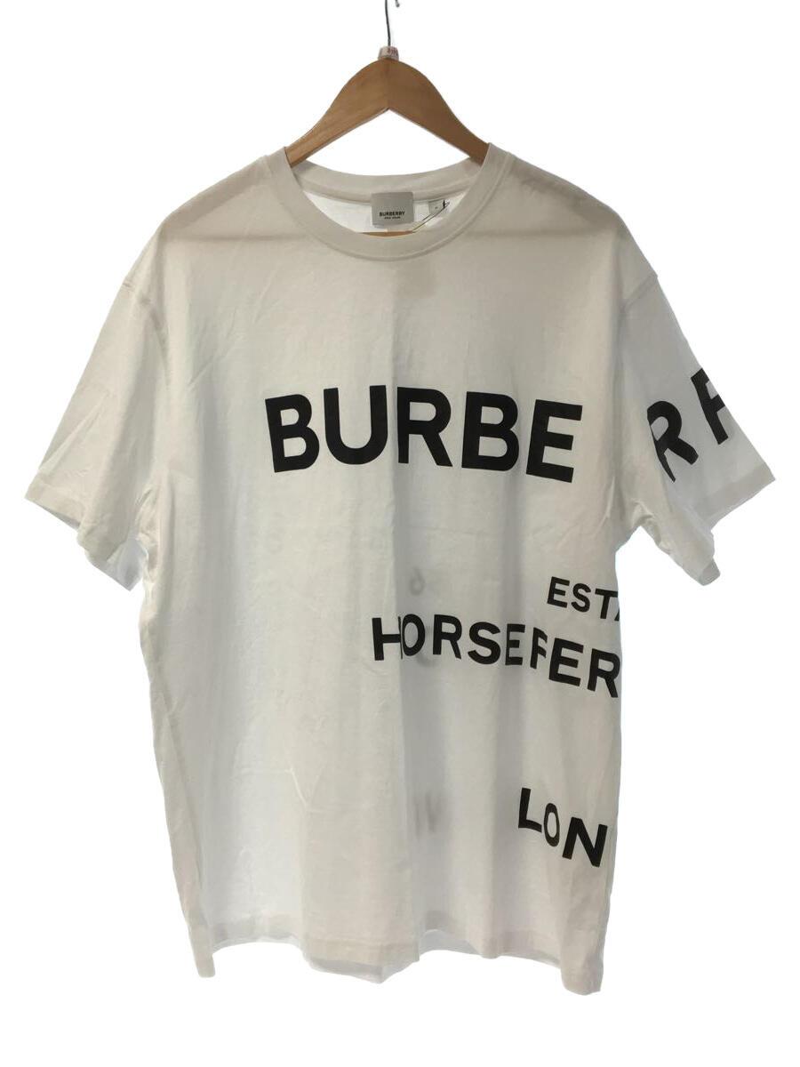 【中古】BURBERRY◆Tシャツ/M/コットン/WHT/4558807/前側に二箇所薄シミ有【メンズウェア】