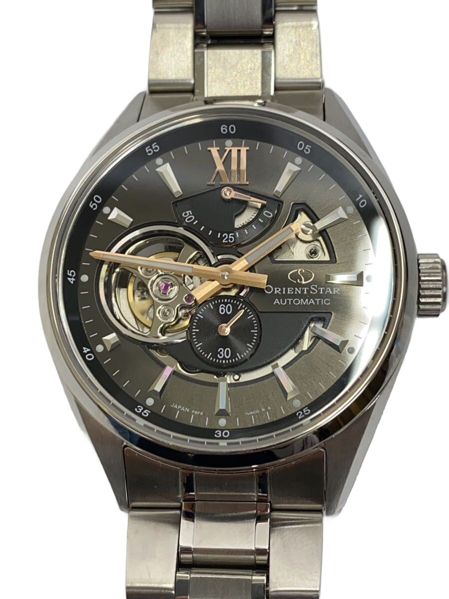 【中古】Orient Star◆自動巻腕時計/アナログ/BLK/SLV/F6F4-UAB0【服飾雑貨他】