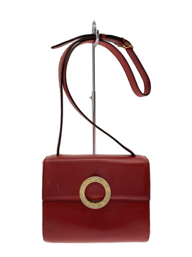 【中古】CELINE◆サークル金具/ショルダーバッグ/レザー/RED//【バッグ】 【中古】CELINE◆サークル金具/ショルダーバッグ/レザー/RED//【バッグ】