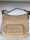 【中古】COACH◆ショルダーバッグ_レガシー_コートニー/レザー/BEG【バッグ】