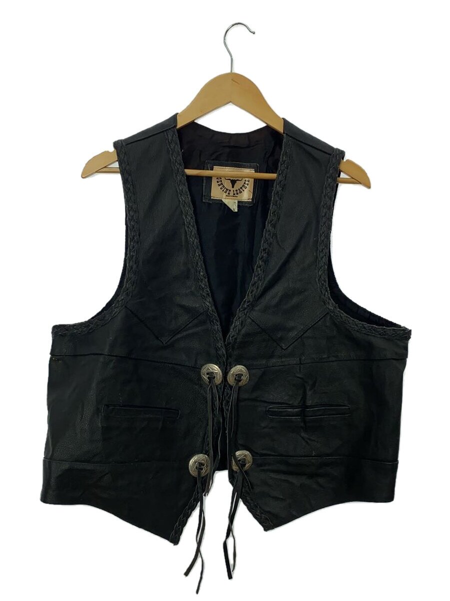 【中古】BULL/メキシコ製/ウエスタンベスト/XL/牛革/BLK【メンズウェア】