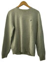 【中古】POLO RALPH LAUREN◆ニット・セーター(厚手)/L/コットン/グレー【メンズウェア】