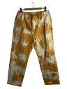 【中古】STUSSY◆DYED CANVAS BEACH PANT/ボトム/XL/コットン/YLW/116579【メンズウェア】