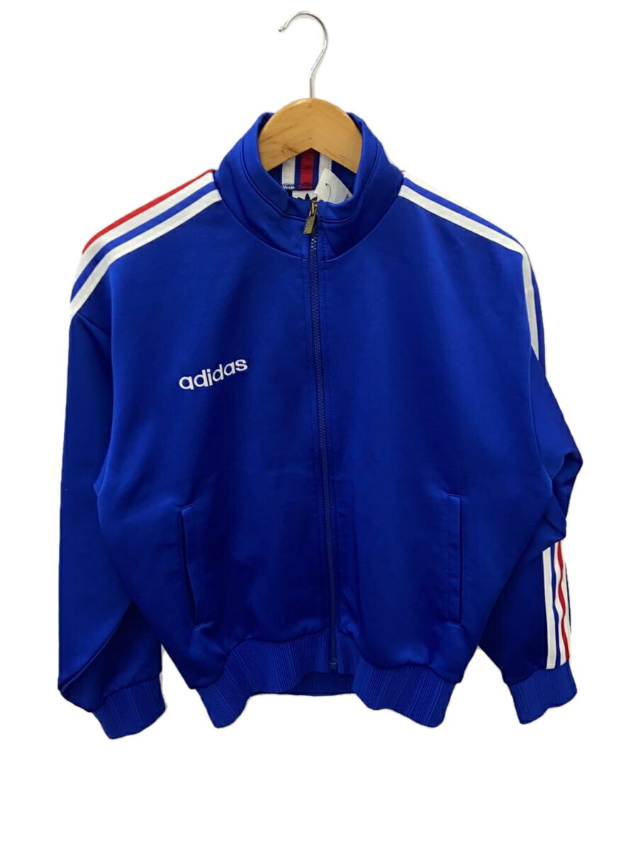 【中古】adidas◆トラックジャケット/--/ポリエステル/BLU/無地/ASR-966/デサント製【レディースウェア】