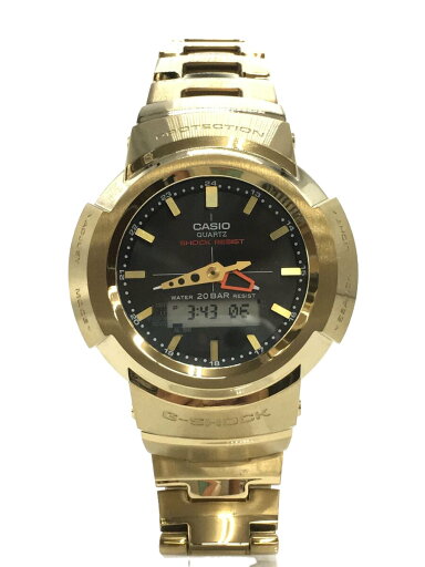 【中古】CASIO◆ソーラー腕時計_G-SHOCK/デジアナ/ステンレス/GLD//【服飾雑貨他】 【中古】CASIO◆ソーラー腕時計_G-SHOCK/デジアナ/ステンレス/GLD//【服飾雑貨他】