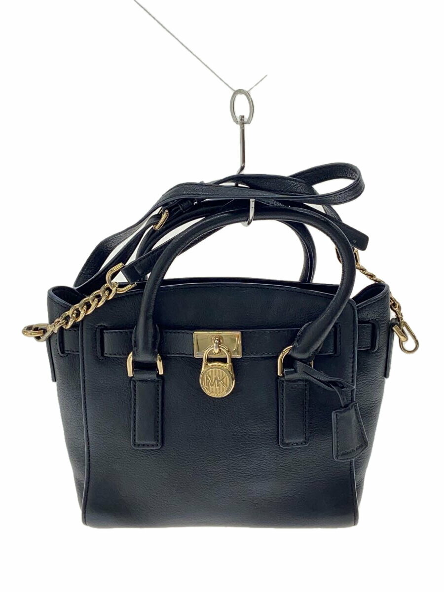 【中古】MICHAEL KORS◆HAMILTON M/2WAYショルダーバッグ/レザー/ブラック/30T7GHMS1L【バッグ】