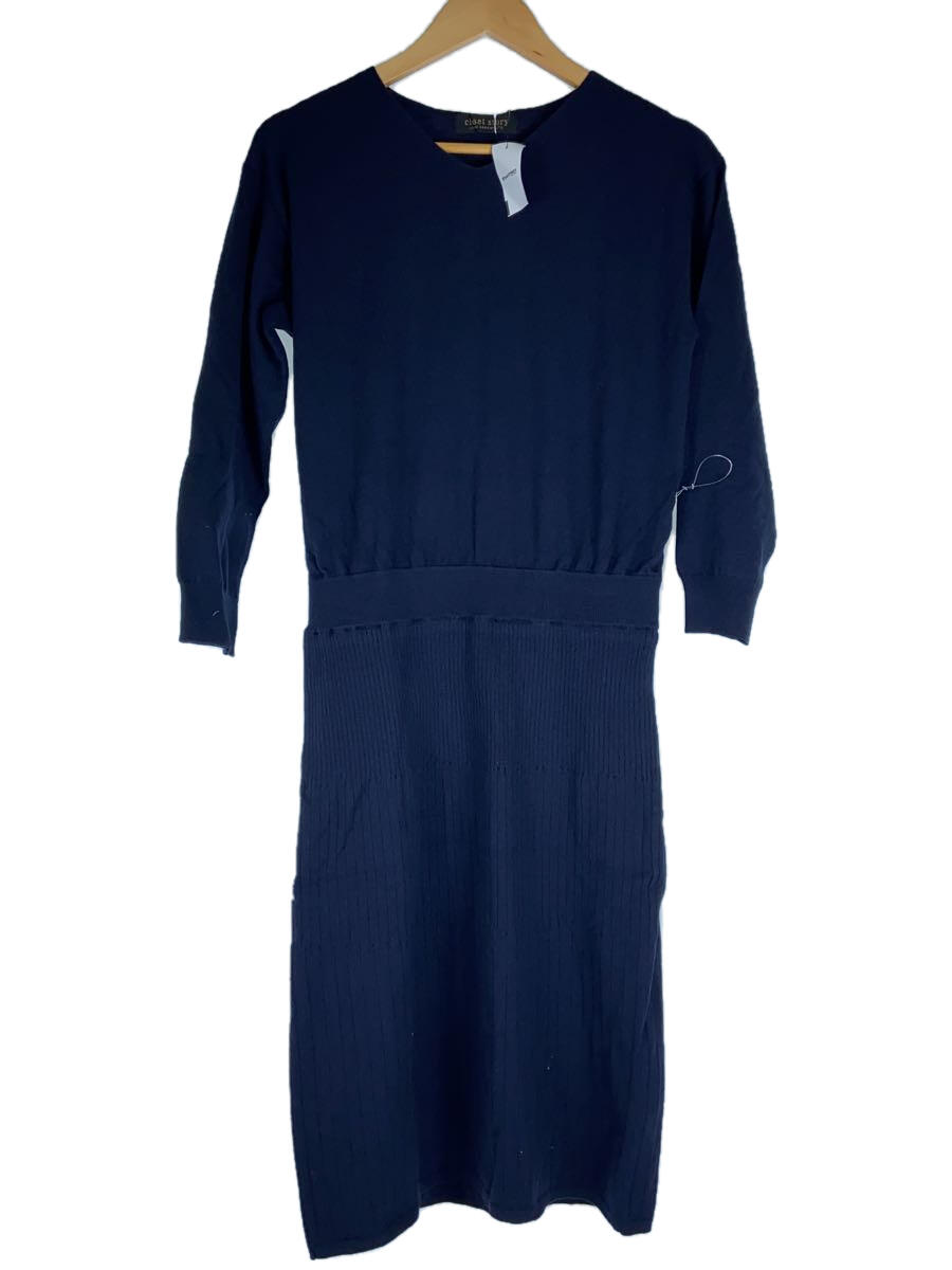 【中古】UNITED ARROWS◆長袖ワンピース/FREE/ポリエステル/NVY/無地【レディースウェア】