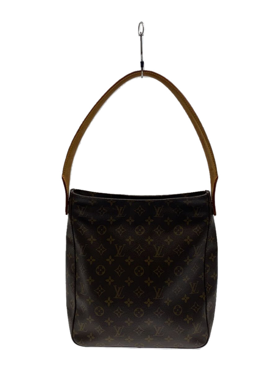 【中古】LOUIS VUITTON◆ルーピングGM_モノグラム・キャンバス_BRW/PVC/BRW/モノグラム【バッグ】