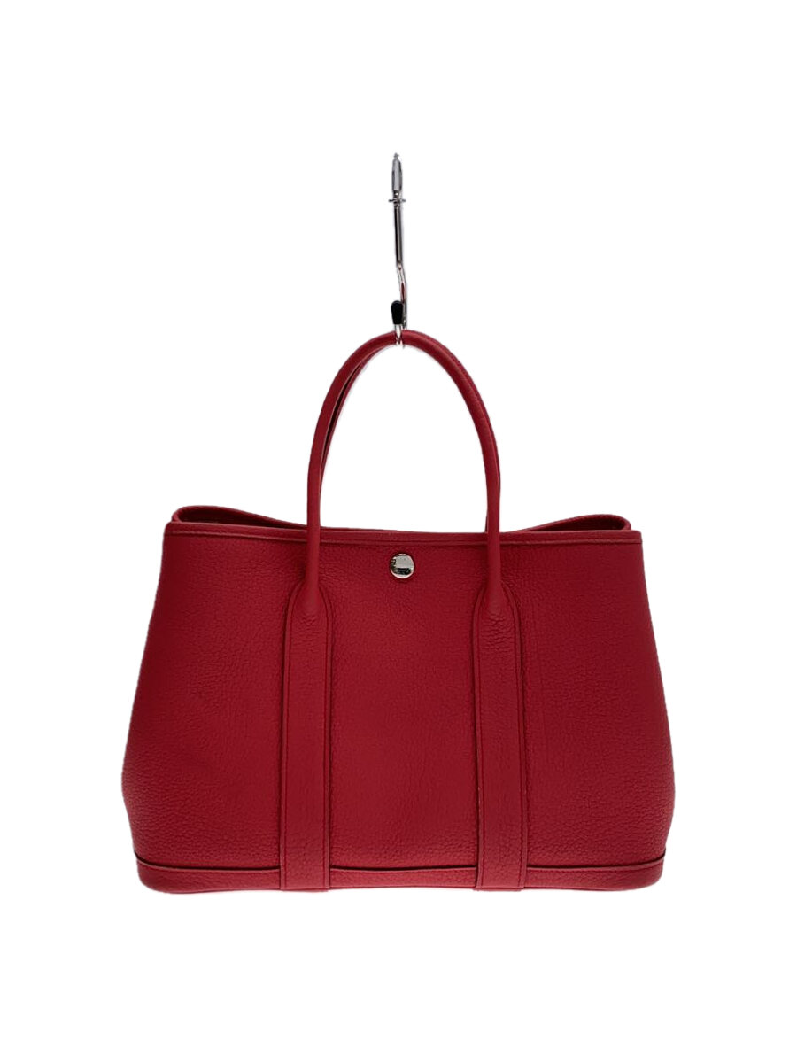 【中古】HERMES◆ガーデンパーティTPM/レザー/ピンク/T刻印【バッグ】